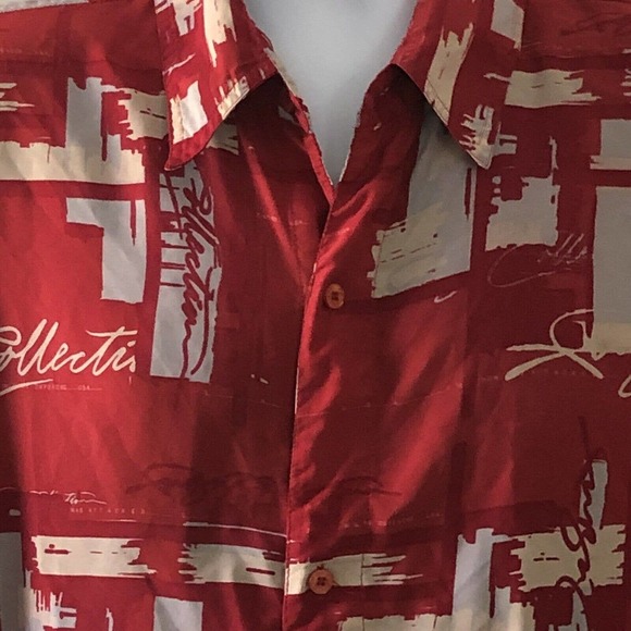 Vtg Fubu Men's S/S Button Up Shirt Sz XL All over Graphics Red EUC - Picture 4 of 7